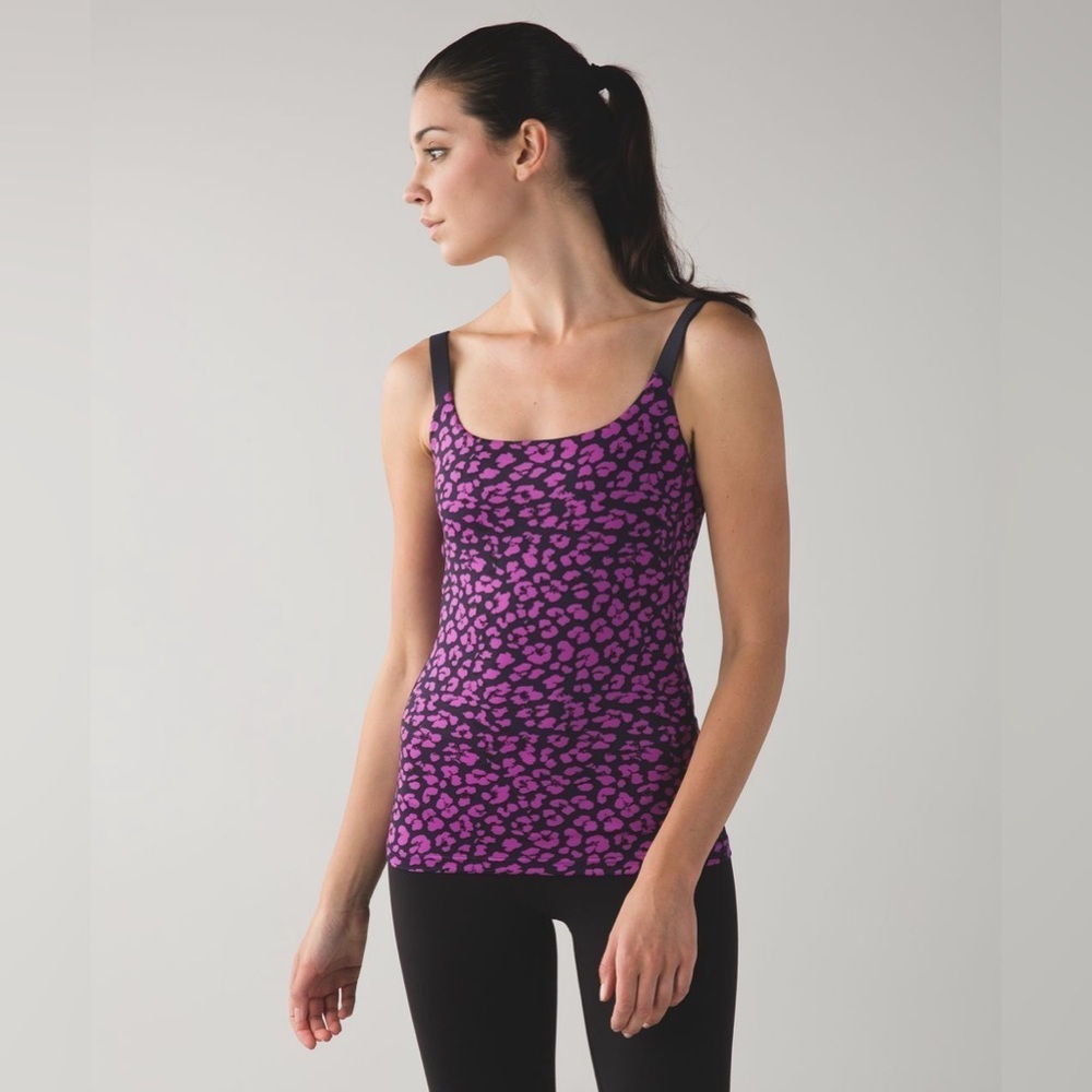 Lululemon Barre None Tank in Mini Cherry Cheetah Ultra Violet Naval Blue Size 2
